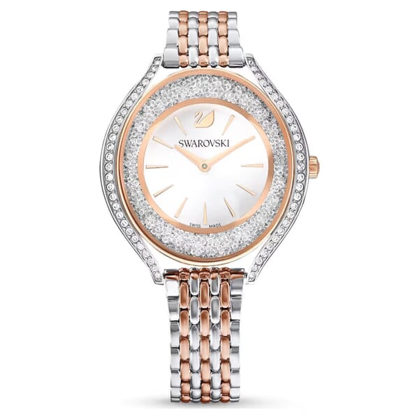 Swarovski klokke  Crystalline Aura watch Swiss Made, Metal bracelet, Rose gold tone, Mixed metal finish - 5644075